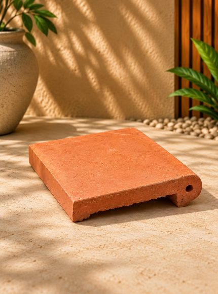 Borda Remati 11,5 x 11,5 cm em tom terracota, com textura aparente e perfil arredondado